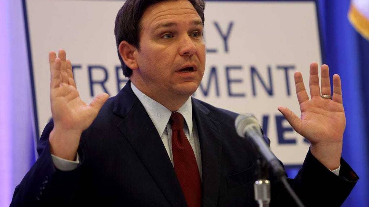 Florida Gov. Ron DeSantis holds a press conference at the Miami Dade College’s North Campus on January 26, 2022 in Miami, Florida.