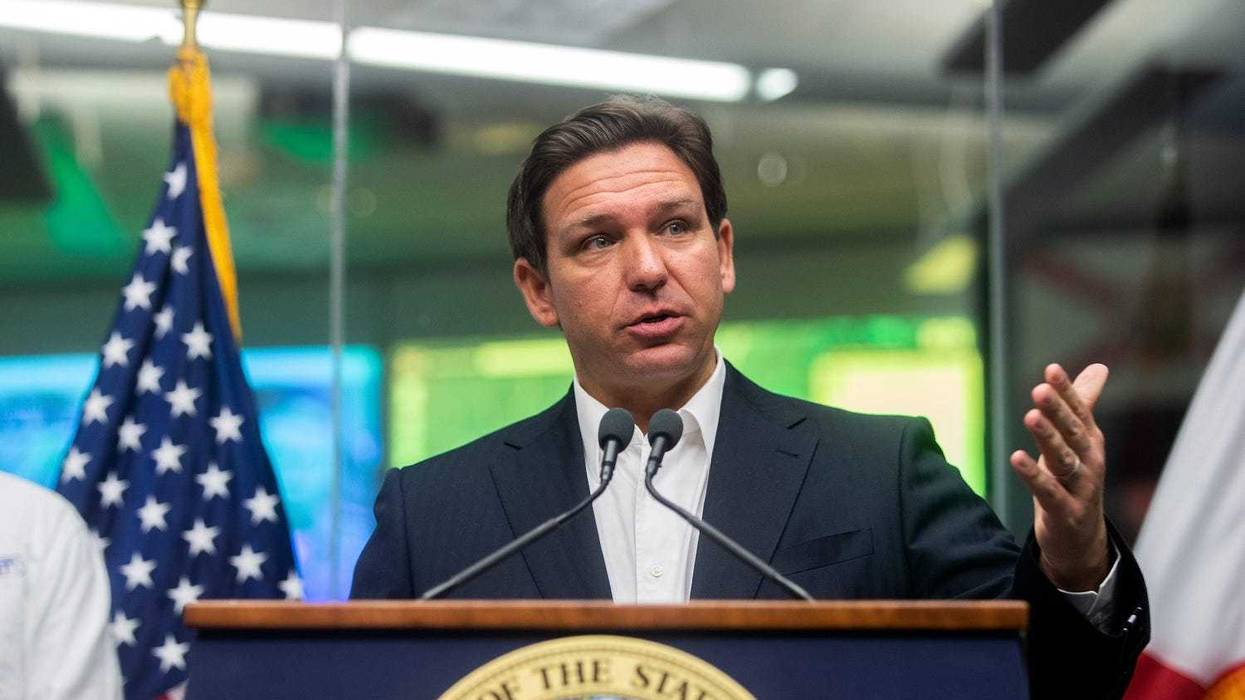 Florida Gov. Ron DeSantis speaks at a press conference about updates and preparations for Hurricane Ian at the State Emergency Operations Center on Tuesday, Sept. 27, 2022 in Tallahassee, Fla.