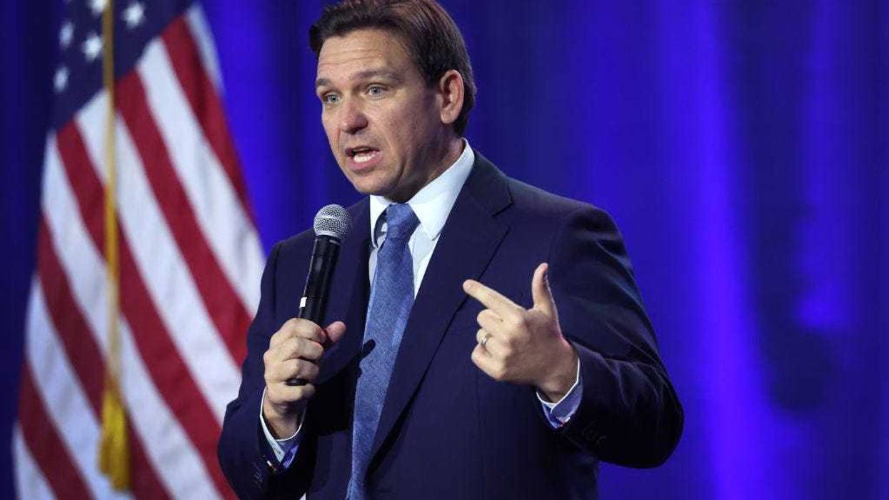 Florida Gov. Ron DeSantis speaks to Iowa voters gathered at the Iowa State Fairgrounds on March 10, 2023 in Des Moines, Iowa.