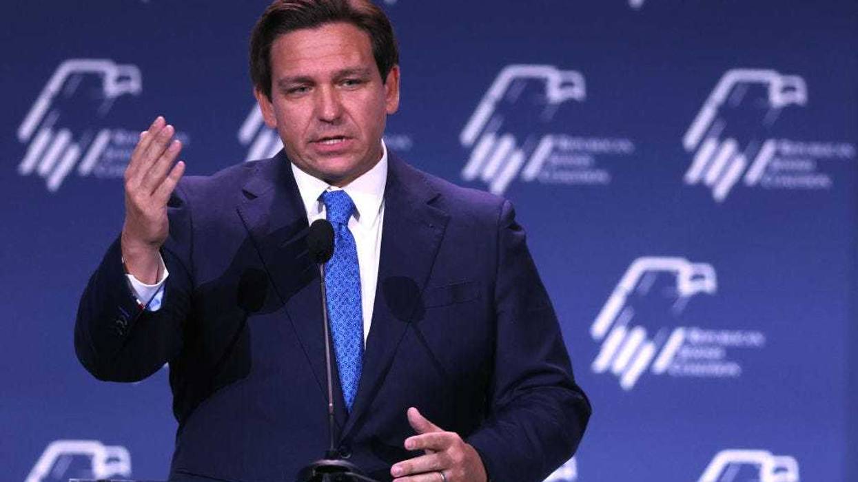 Florida Governor Ron DeSantis speaks to guests at the Republican Jewish Coalition Annual Leadership Meeting on November 19, 2022 in Las Vegas, Nevada. The meeting comes on the heels of former President Donald Trump becoming the first candidate to declare his intention to seek the GOP nomination in the 2024 presidential race. (Photo by Scott Olson/Getty Images)