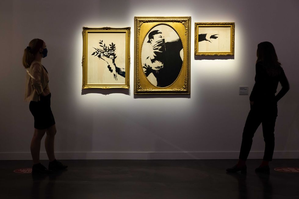 "Flower Thrower" at The Art of Banksy Chicago