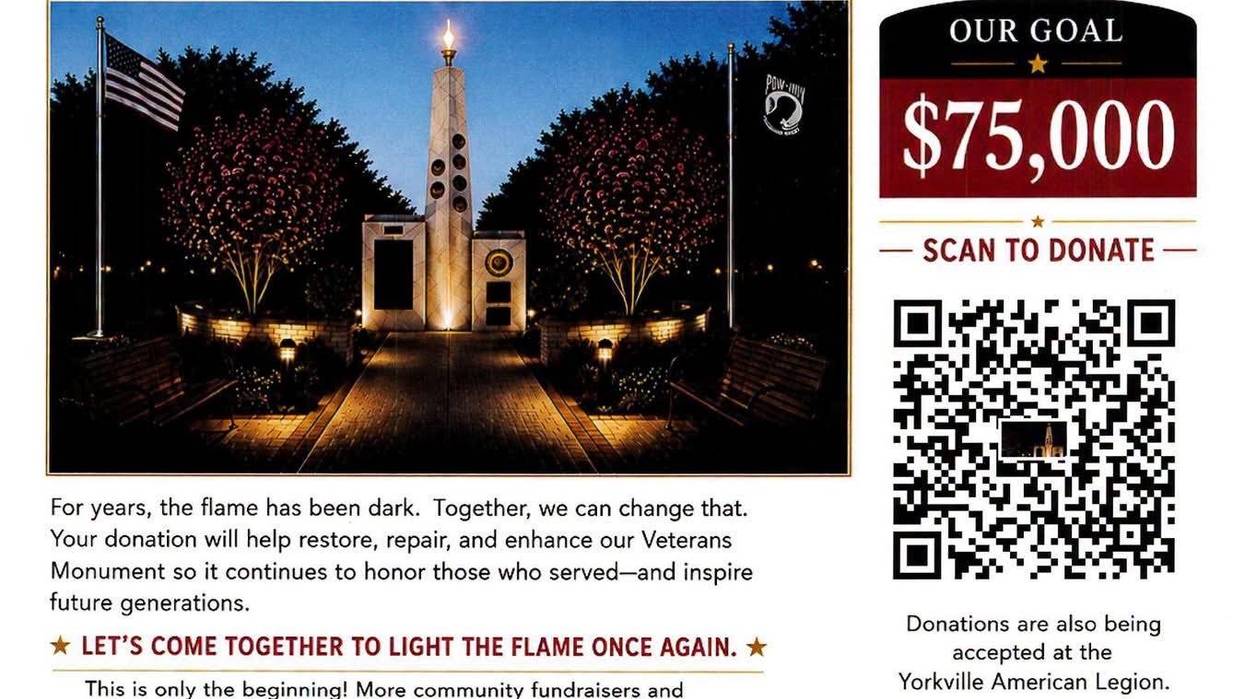 Flyer for Yorkville American Legion's "Light the Flame" fundraiser.