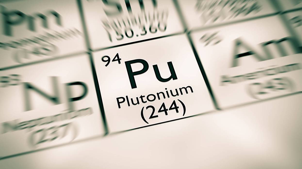 Focus on radioactive Plutonium chemical element