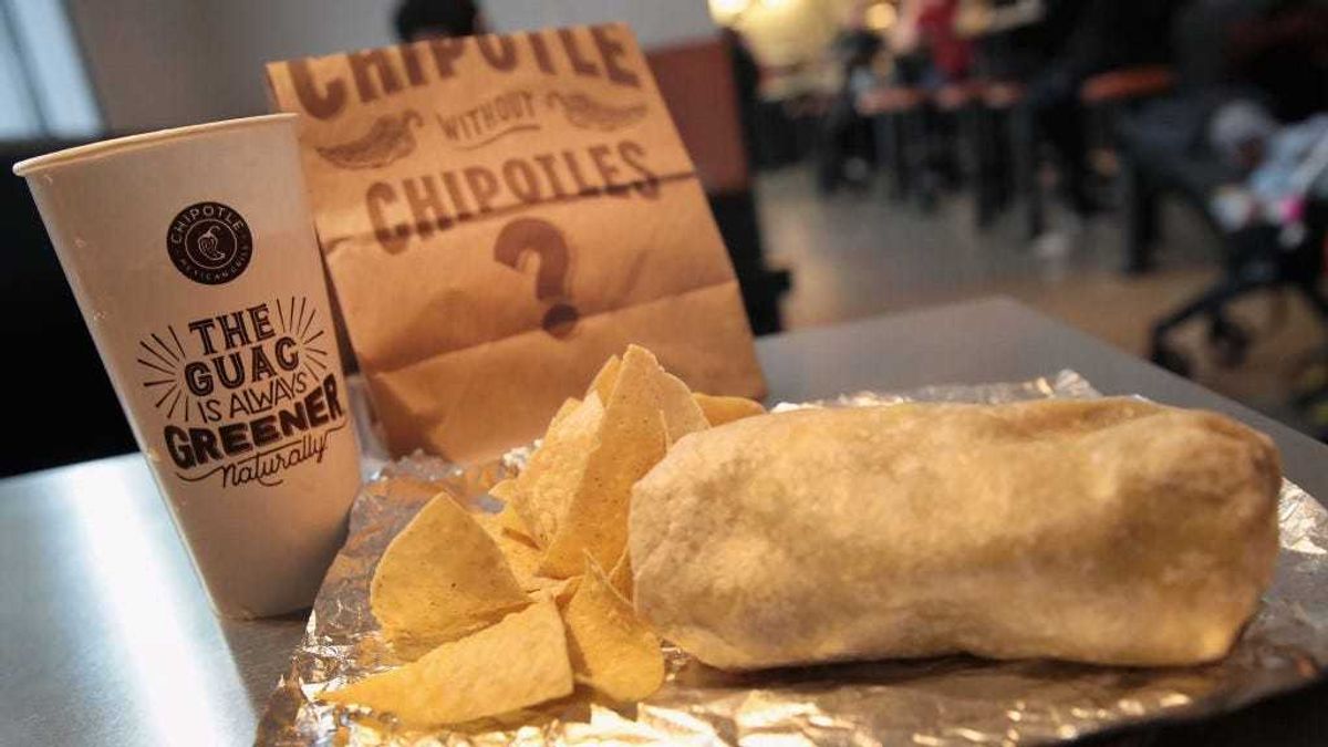 Food is served at a Chipotle restaurant on October 25, 2017 in Chicago, Illinois.