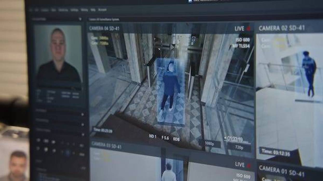 Footage of surveillance cameras with face recognition