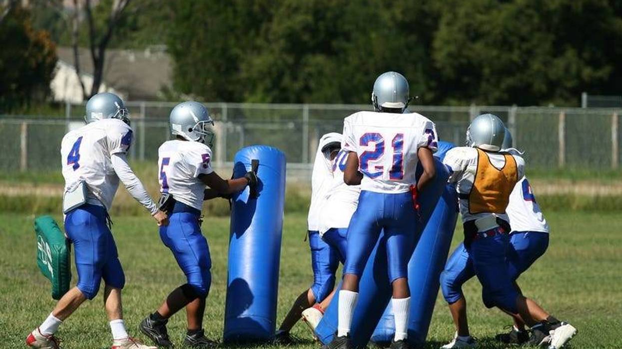 Football practice.