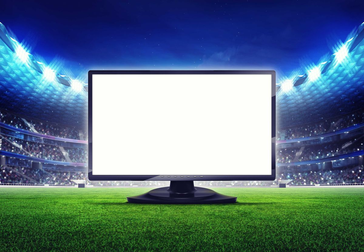 Football, TV, Stock Image
