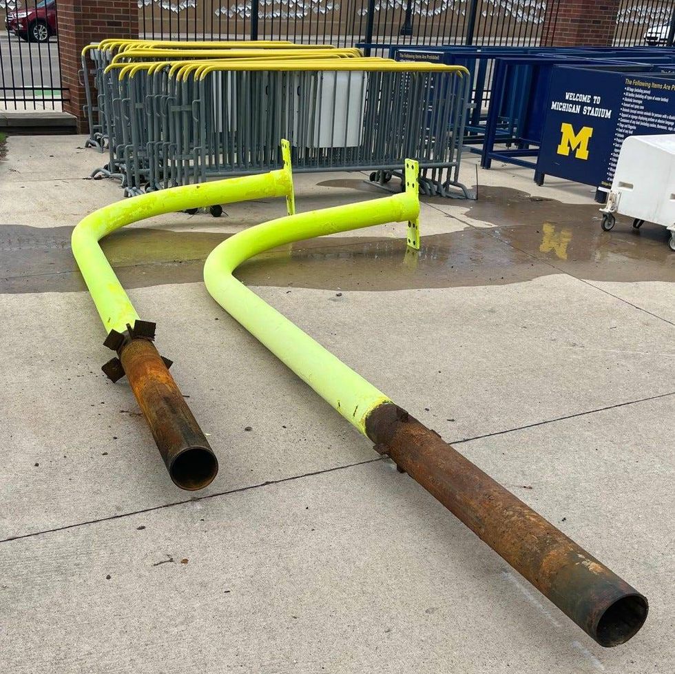 For die-hard football fans and fans of the University of Michigan, two goalposts from Michigan Stadium could be yours - if you have the room.