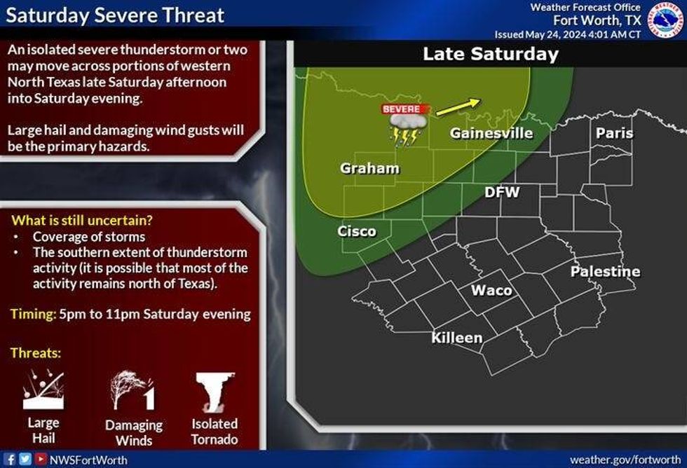 Forecast for Saturday, May 25, 2024.