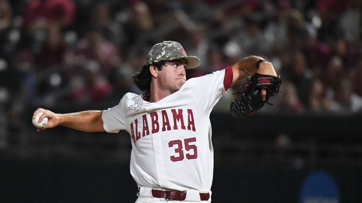 Former Alabama pitcher Luke Holman (35) transferred to LSU in the offseason