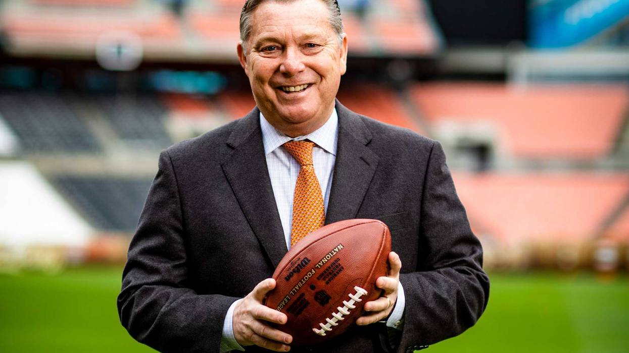 Former Cleveland Browns radio play-by-play broadcaster Jim Donovan taken April 27, 2022.