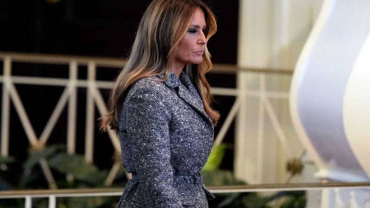 Former first lady Melania Trump arrives for a memorial service for former first lady Rosalynn Carter at Glenn Memorial United Methodist Church at Emory University on November 28, 2023 in Atlanta, Georgia.