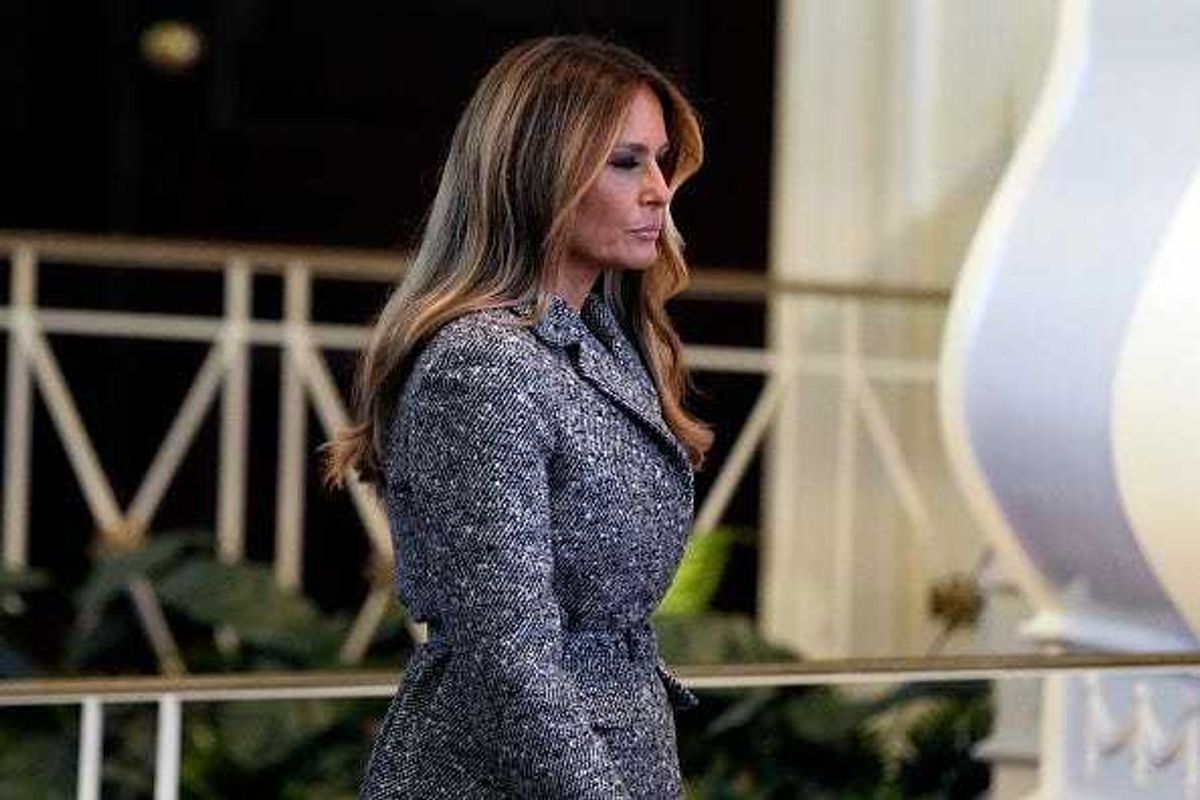 Former first lady Melania Trump arrives for a memorial service for former first lady Rosalynn Carter at Glenn Memorial United Methodist Church at Emory University on November 28, 2023 in Atlanta, Georgia.