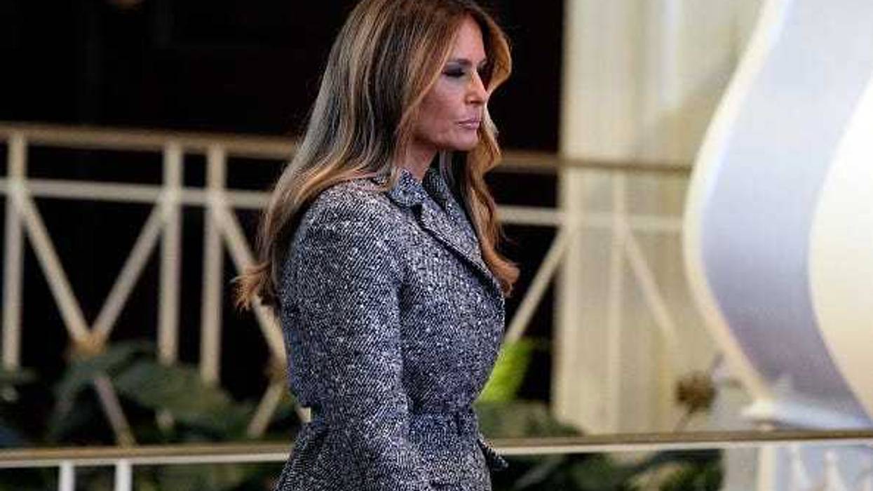 Former first lady Melania Trump arrives for a memorial service for former first lady Rosalynn Carter at Glenn Memorial United Methodist Church at Emory University on November 28, 2023 in Atlanta, Georgia.