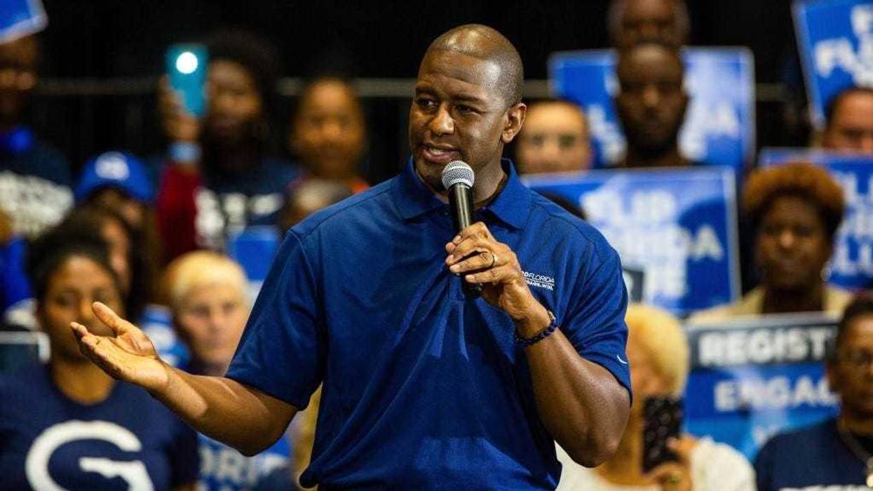 Former Florida gubernatorial candidate Andrew Gillum addresses the audience during an event on March 20, 2019 in Miami Gardens, Florida.