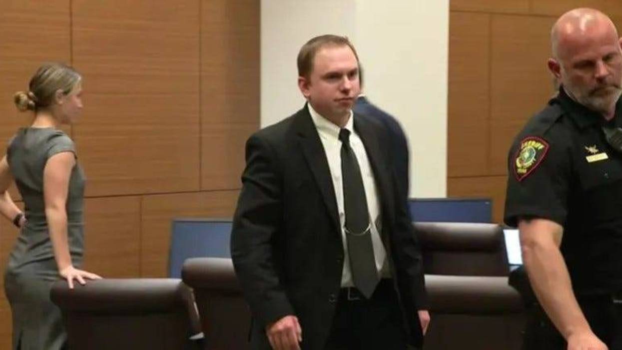 Former Fort Worth police officer Aaron Dean at pretrial hearing on Wednesday, May 4, 2022.