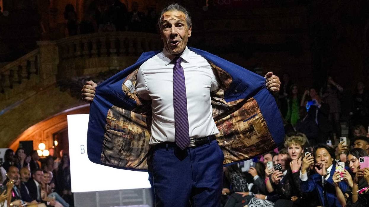 Former Gov. Andrew Cuomo walks the runway at the Style Across The Aisle showcase on Sept. 10, 2025