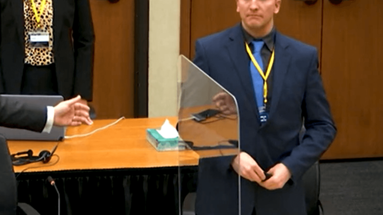 Former Minneapolis Police Officer Derek Chauvin during his trial in Minneapolis on state charges related to the killing of George Floyd in April, 2021.