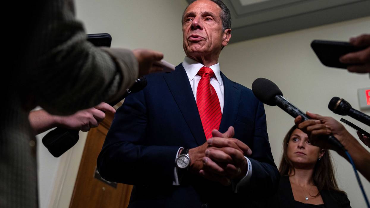 Former New York Governor Andrew Cuomo speaks to members of the press after testifying before the Select Subcommittee on the Coronavirus Pandemic in the Rayburn House Office Building at the U.S. Capitol on Sept. 10, 2024 in Washington, DC.