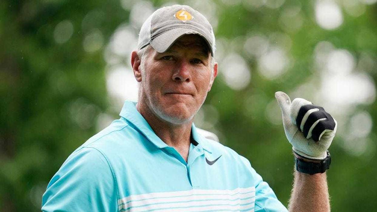 Former NFL player Brett Favre walks off the 10th tee box during the Celebrity Foursome at the second round of the American Family Insurance Championship at University Ridge Golf Club on June 11, 2022 in Madison, Wisconsin. (Photo by Patrick McDermott/Getty Images)
