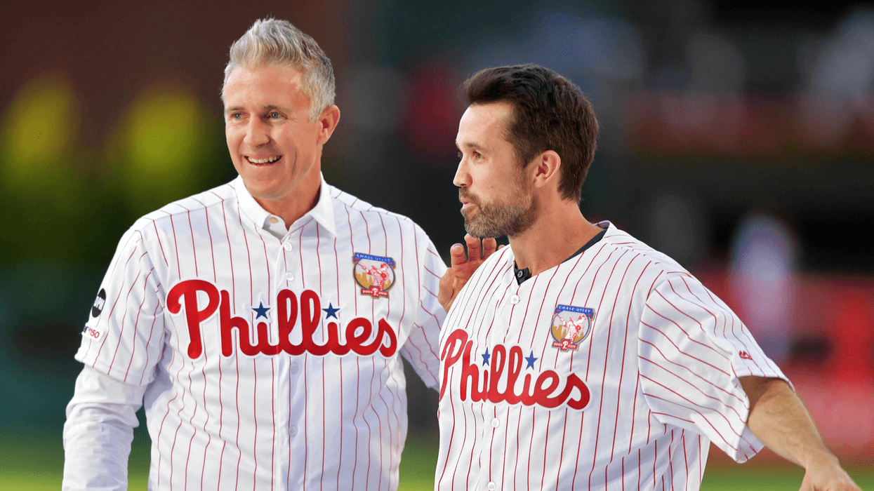 Former Phillies second baseman Chase Utley with actor Rob McElhenney