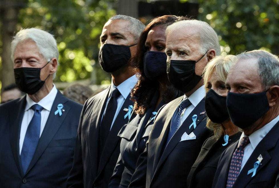 Former President Bill Clinton, former President Barack Obama, former First Lady Michelle Obama, President Joe Biden, First Lady Jill Biden, former New York City Mayor Michael Bloomberg, Bloomberg