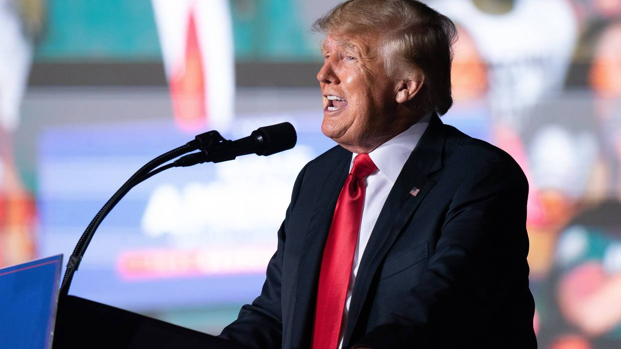 Former President Donald Trump at a rally in Georgia.