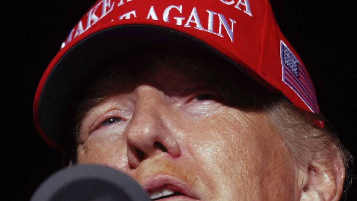 Former President Donald Trump speaks at a rally at the Canyon Moon Ranch festival grounds on January 15, 2022 in Florence, Arizona.