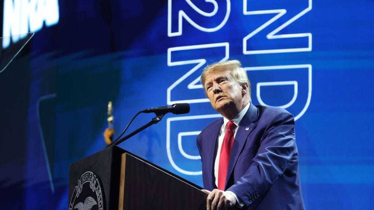 Former President Donald Trump speaks to guests at the 2023 NRA-ILA Leadership Forum on April 14, 2023 in Indianapolis, Indiana.