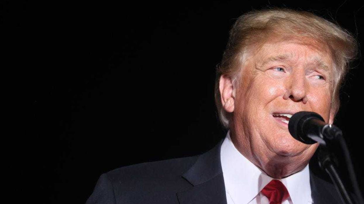 Former President Donald Trump speaks to supporters during a rally at the Iowa State Fairgrounds on October 09, 2021 in Des Moines, Iowa. This is Trump's first rally in Iowa since the 2020 election. (Photo by Scott Olson/Getty Images)