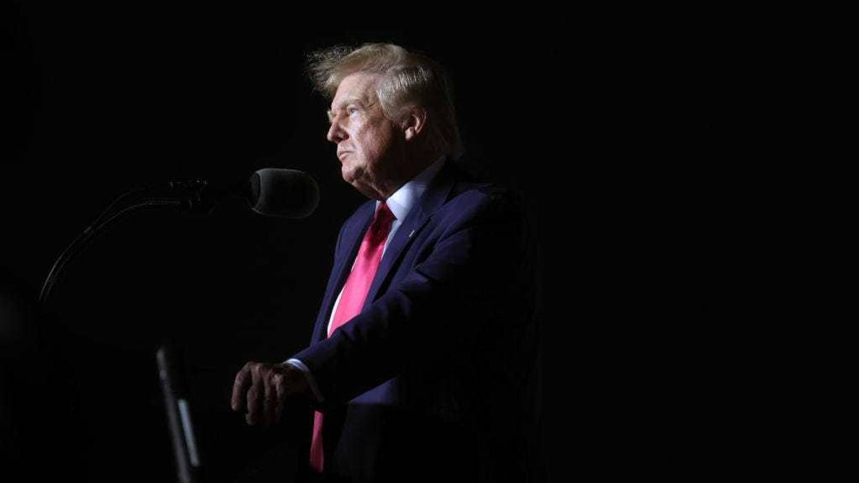 Former President Donald Trump speaks to supporters during a rally on August 05, 2022 in Waukesha, Wisconsin.