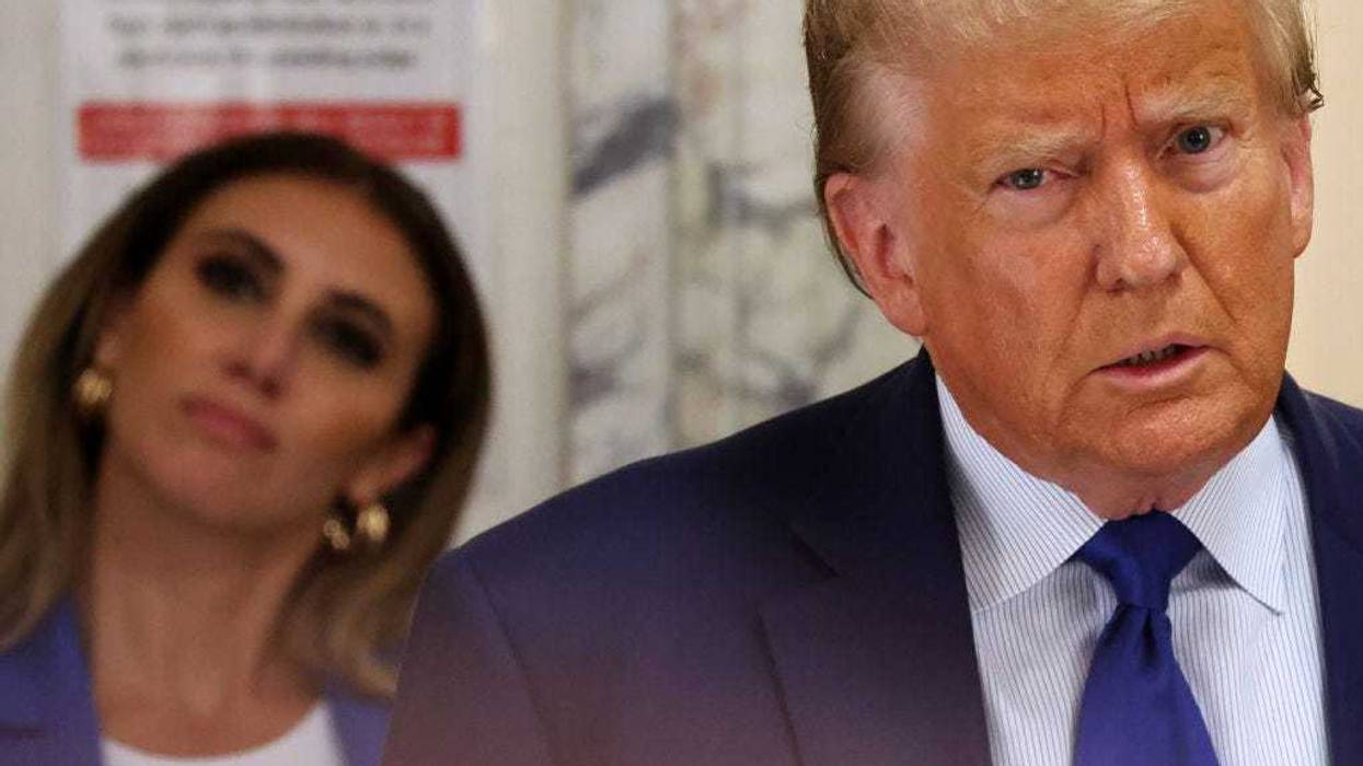Former President Donald Trump speaks to the media moments after he was fined $10,000 for what Justice Arthur Engoron says is his second violation of a partial gag order at his civil fraud trial at New York State Supreme Court on October 25, 2023 in New York City. The former president may be forced to sell off his properties after Justice Engoron canceled his business certificates and ruled that he committed fraud for years while building his real estate empire after being sued by Attorney General Letitia James, seeking $250 million in damages. The trial will determine how much he and his companies will be penalized for the fraud. (Photo by Spencer Platt/Getty Images)