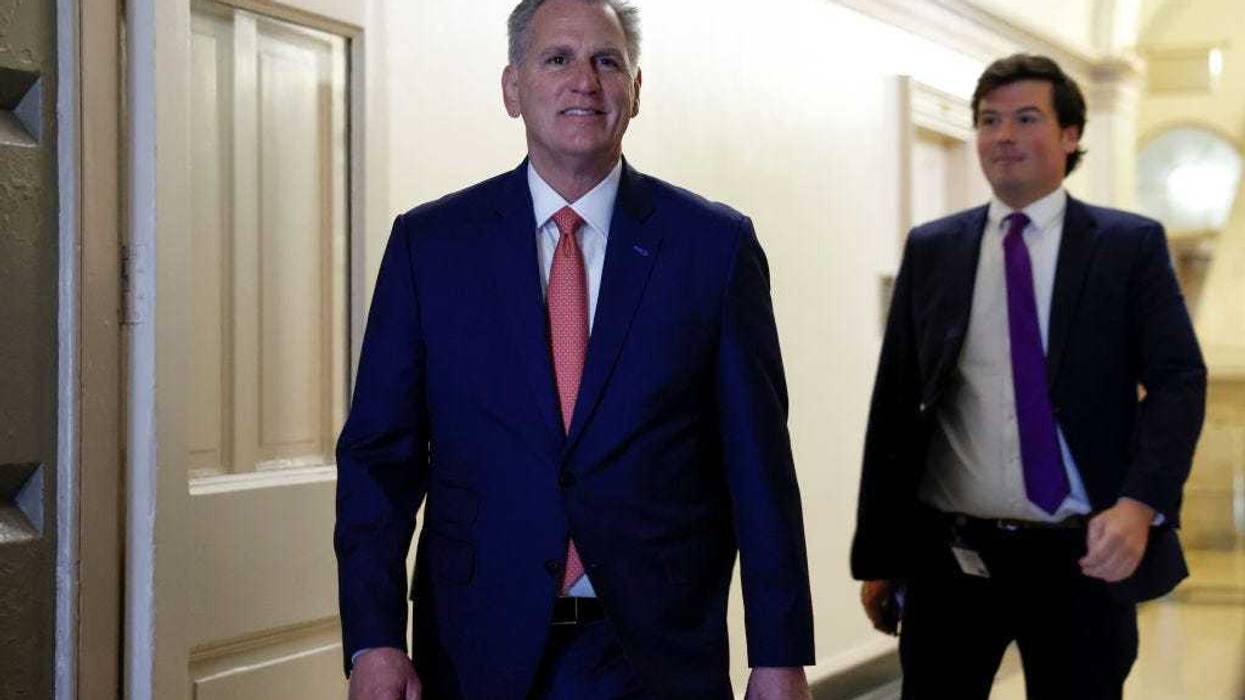Former Speaker of the House, Rep. Kevin McCarthy (R-CA) arrives to a weekly Republican conference meeting in the U.S. Capitol Building on November 14, 2023 in Washington, DC.