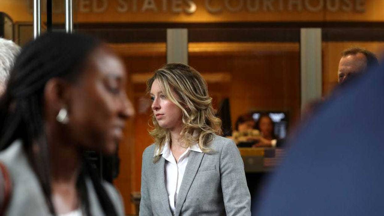 Former Theranos founder and CEO Elizabeth Holmes (C) leaves the Robert F. Peckham U.S. Federal Court on June 28, 2019 in San Jose, California.