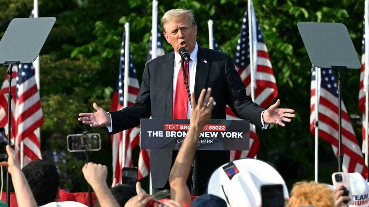 Former U.S. President and Republican presidential candidate Donald Trump speaks during a campaign rally in the South Bronx in New York City on May 23, 2024.