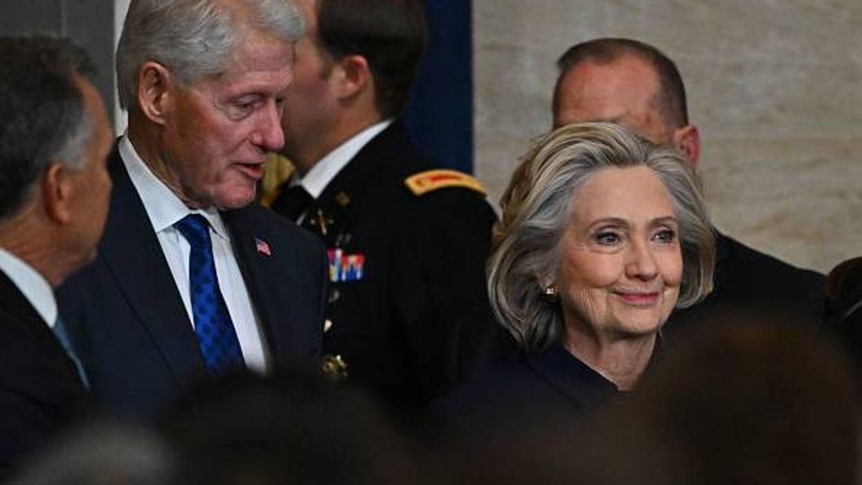 Former U.S. President Bill Clinton and former U.S. Secretary of State Hillary Clinton arrive ahead of the Inauguration of Donald J. Trump in the Rotunda of the U.S. Capitol on January 20, 2025 in Washington, DC. Donald Trump takes office for his second term as the 47th president of the United States. (Photo by Ricky Carioti - Pool/Getty Images)