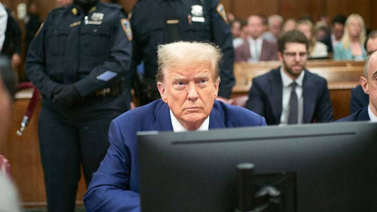 Former U.S. President Donald Trump appears in court during his trial for allegedly covering up hush money payments at Manhattan Criminal Court on April 30, 2024 in New York City.