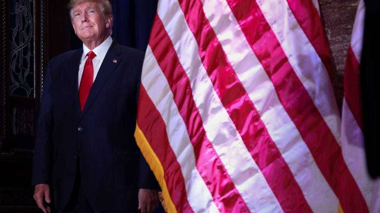 Former U.S. President Donald Trump arrives to deliver remarks at the South Carolina State House on January 28, 2023 in Columbia, South Carolina.