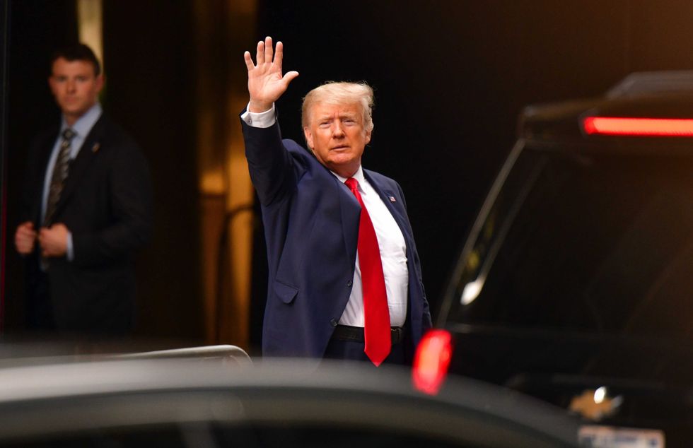 Former U.S. President Donald Trump arrives to Trump Tower in Manhattan on July 18, 2021 in New York City.