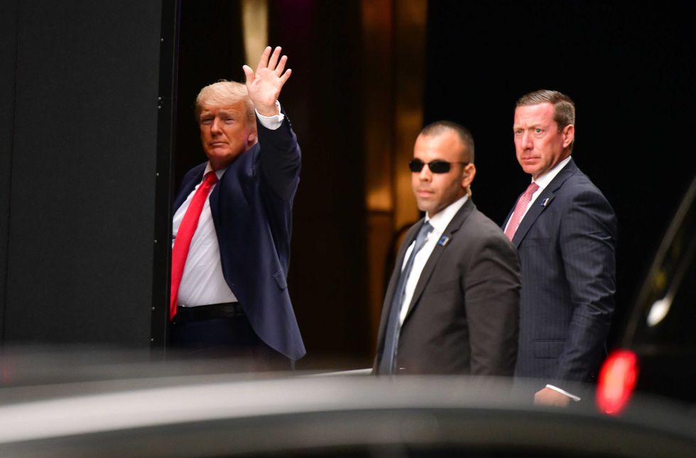 Former U.S. President Donald Trump arrives to Trump Tower in Manhattan on July 18, 2021 in New York City.