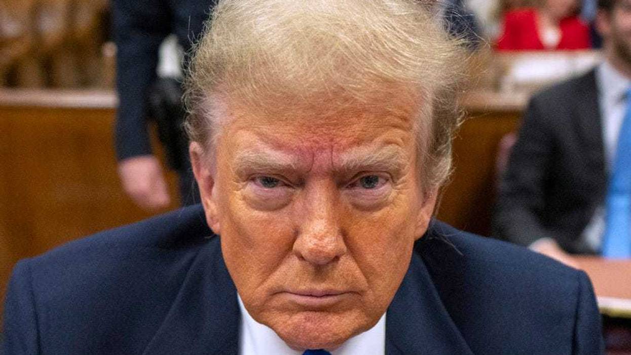 Former U.S. President Donald Trump attends his trial for allegedly covering up hush money payments at Manhattan Criminal Court on May 13, 2024 in New York City.