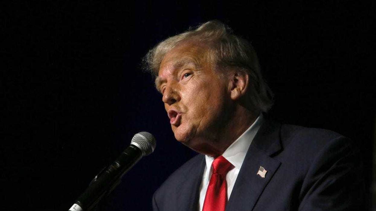 Former U.S. President Donald Trump delivers remarks at a rally hosted by Club 47 USA at the Palm Beach County Convention Center on October 11, 2023 in West Palm Beach, Florida.