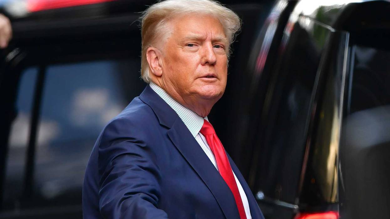 Former U.S. President Donald Trump leaves Trump Tower in Manhattan on May 18, 2021 in New York City.