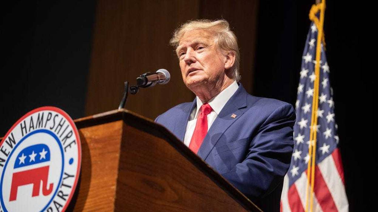 Former U.S. President Donald Trump speaks at the New Hampshire Republican State Committee's Annual Meeting on January 28, 2023 in Salem, New Hampshire.