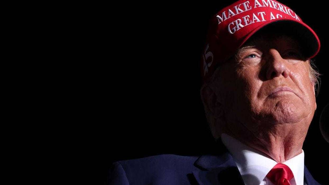 Former U.S. President Donald Trump speaks during a rally at the Arnold Palmer Regional Airport November 5, 2022 in Latrobe, Pennsylvania.