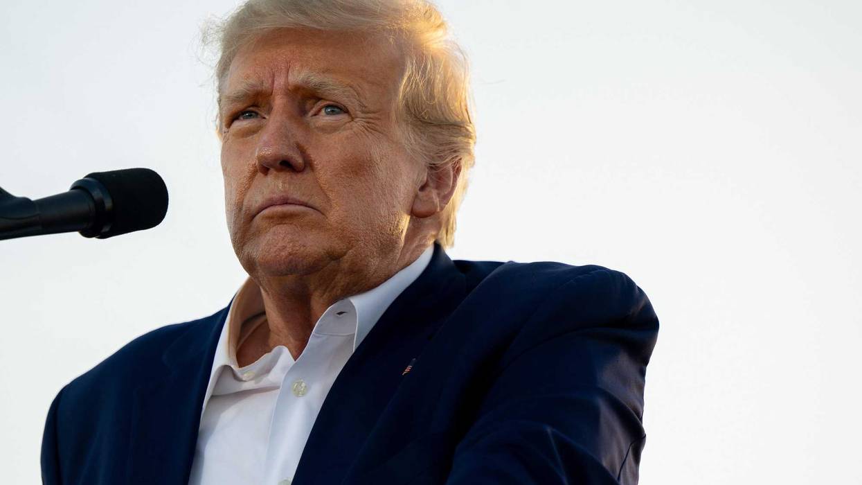 Former U.S. President Donald Trump speaks during a rally at the Waco Regional Airport on March 25, 2023 in Waco, Texas.