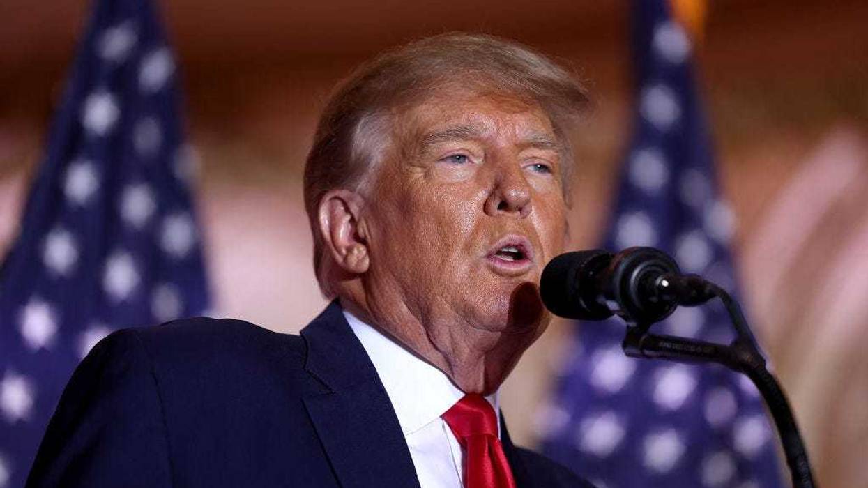 Former U.S. President Donald Trump speaks during an event at his Mar-a-Lago home on November 15, 2022 in Palm Beach, Florida. Trump announced that he was seeking another term in office and officially launched his 2024 presidential campaign. (Photo by Joe Raedle/Getty Images)