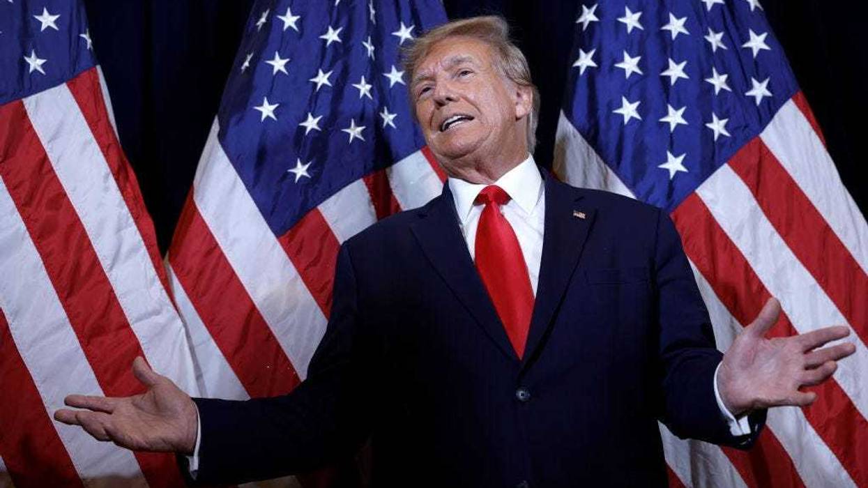 Former U.S. President Donald Trump speaks to reporters before his speech at the annual Conservative Political Action Conference (CPAC) at Gaylord National Resort & Convention Center on March 4, 2023 in National Harbor, Maryland.