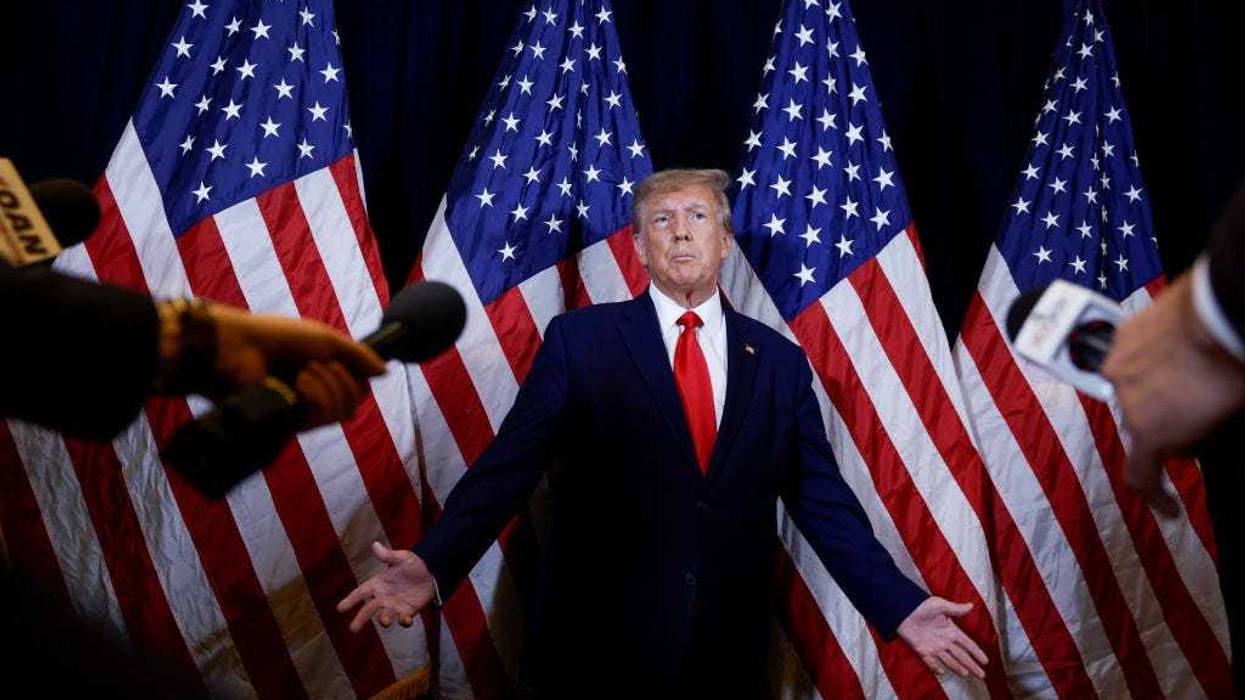Former U.S. President Donald Trump speaks to reporters before his speech at the annual Conservative Political Action Conference (CPAC) at Gaylord National Resort & Convention Center on March 4, 2023 in National Harbor, Maryland.