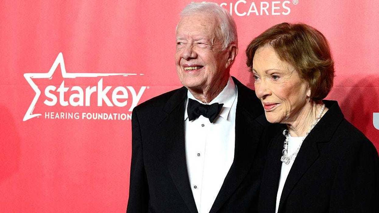Former U.S. President Jimmy Carter (L) and former First Lady Rosalynn Carter attend the 25th anniversary MusiCares 2015 Person Of The Year Gala honoring Bob Dylan at the Los Angeles Convention Center on February 6, 2015 in Los Angeles, California.